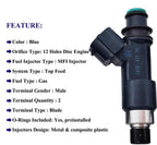 Suitable for 4Pcs Fuel Injectors 12 Holes Nozzles for Mitsubishi Eclipse Galant 2.4L I4 (04-12) | FJ868 1465A051