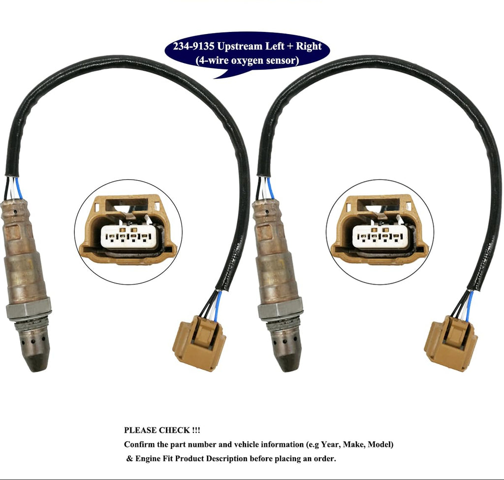 4Pcs Upstream Downstream Oxygen O2 Sensor for Infiniti JX35 2013 QX60 2014 3.5L, for 2013-2014 Nissan Altima Pathfinder 2014 Quest 3.5L 2 * 234-9135 234-4595 234-4599
