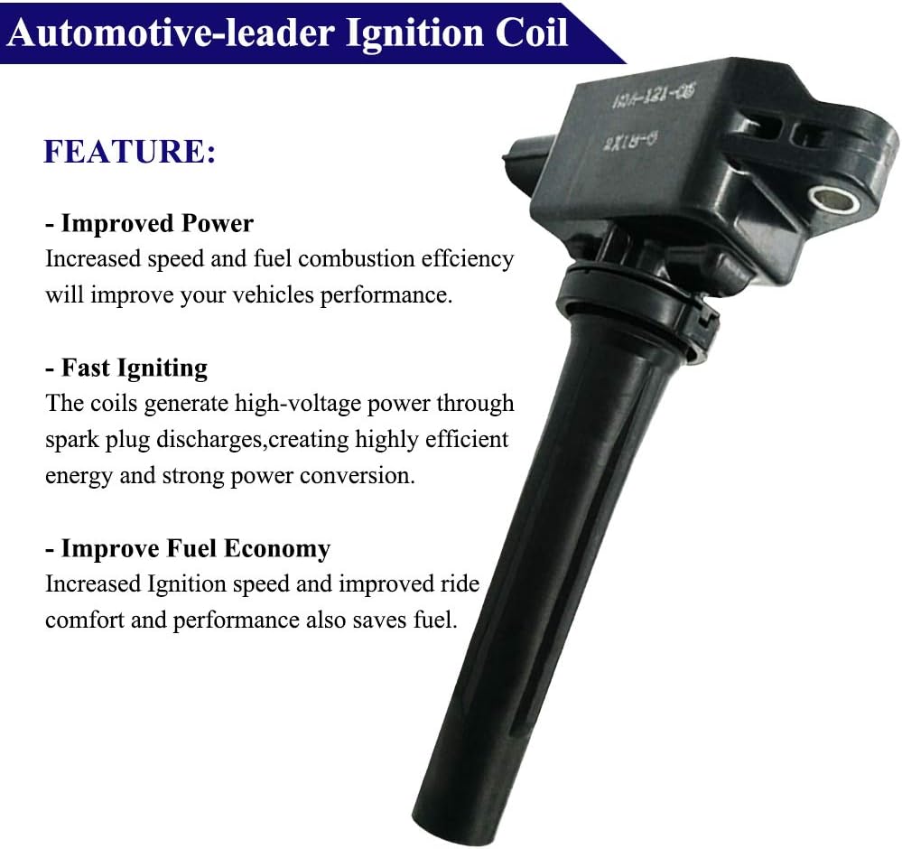 Suitable for 4Pcs Ignition Coils Pack for Mazda 3 6 CX-3 CX-5 CX-9 2.0L 2.3L 2.5L Skyactiv | PE20-18-100 H6T61171