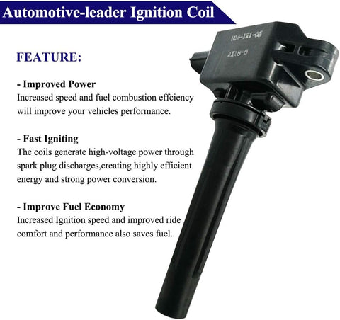 Suitable for 4Pcs Ignition Coils Pack for Mazda 3 6 CX-3 CX-5 CX-9 2.0L 2.3L 2.5L Skyactiv | PE20-18-100 H6T61171