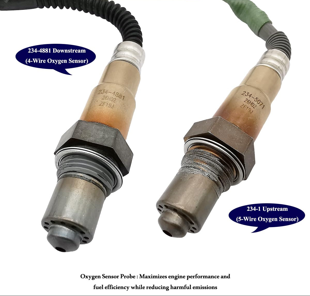 2Pcs O2 Sensor Upstream & Downstream for Smart Fortwo 1.0L 3-Cyl (2008-2015) | 234-5071  234-4881