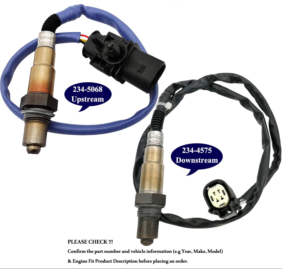 2Pcs O2 Sensor Set for Ford Focus 2.0L Non-Turbo (2012-2018) - 234-5068 234-4575