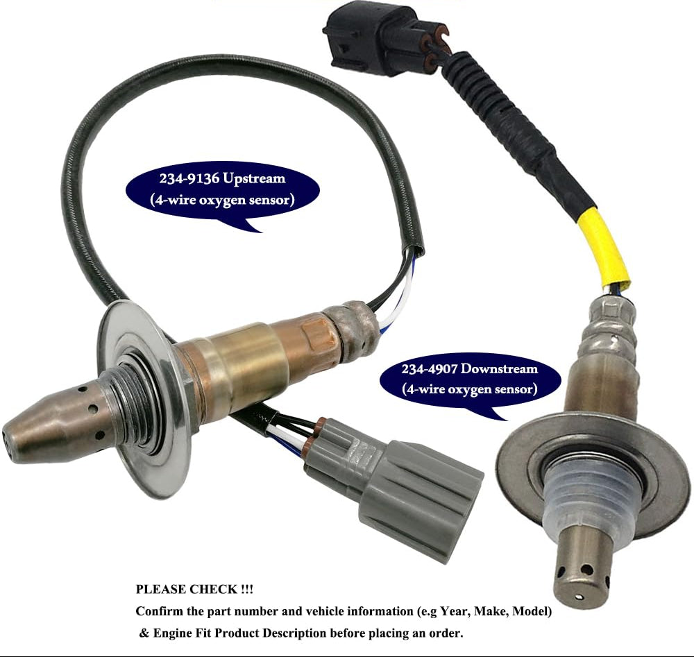 2Pcs 234-9136+234-4907 Upstream Downstream Oxygen O2 Sensor Replacement for Subaru Legacy Outback 2.5L H4 2013 2014 22641-AA640 22641-AA66A 211500-6000 22690-AA96A 22690-AA960