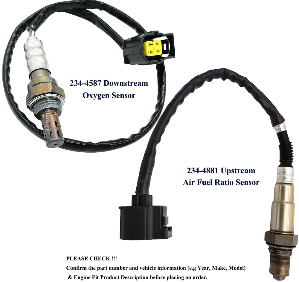 2Pcs Upstream Downstream Oxygen O2 Sensor Fits for J eep Wrangler V6 3.8L 2007-2010 Passenger Side O2 Sensor 234-4881 234-4587