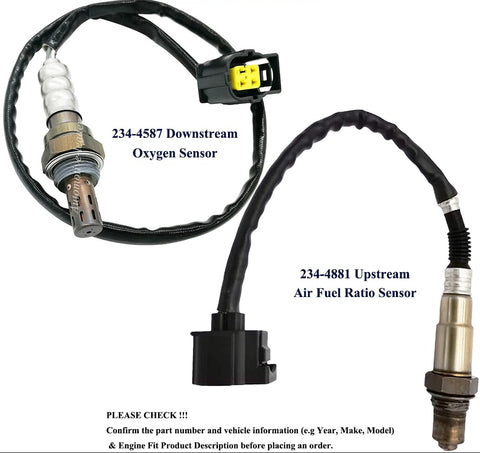 Suitable for 2Pcs O2 Sensor Upstream/Downstream (Passenger Side) for Jeep Wrangler 3.8L (2007-2010) | 234-4881 234-4587
