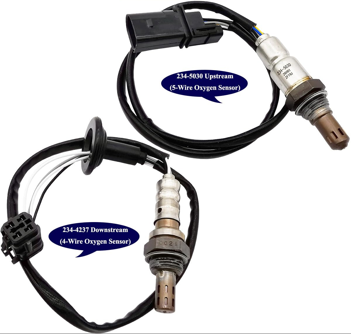 2Pcs 234-5030 234-4237 Upstream Downstream Oxygen O2 Sensor for Kia Forte 2.0L 2.4L L4 2010-2013 Forte5 2.0L 2.4L L4 2012-2013 Magentis Optima 2.4L L4 2010 Rondo 2.4L L4 2009-2012