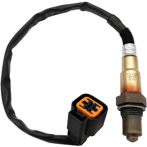 OEM-quality automotive oxygen sensor with black wiring and orange connector for vehicle emissions