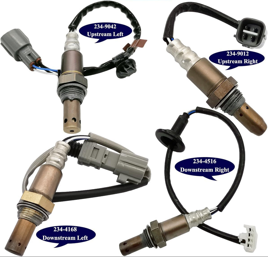 4Pcs Air Fuel Ratio & O2 Sensor Set for Toyota Sienna 3.3L V6 (04-06) | 234-9042  234-9012  234-4168  234-4516