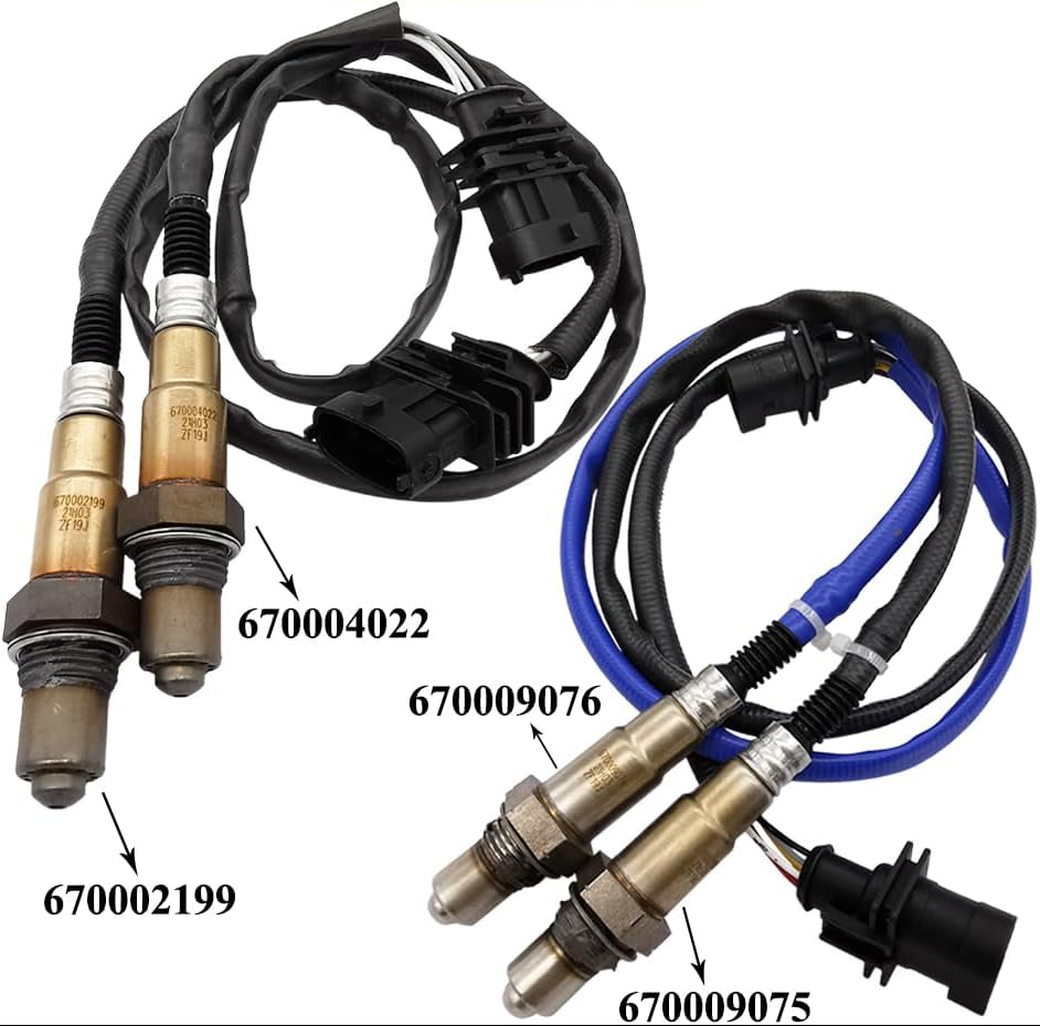 4Pcs Lambda O2 Sensor Set for Maserati Ghibli S 3.0L V6 AWD (14-19) 670004022 /2199 /9076 /9075