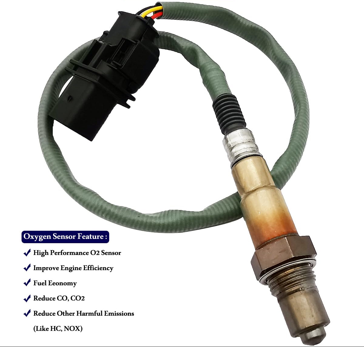 2Pcs 0035427018 Upstream Oxygen O2 Sensor 5-Wire Wideband LSU 4.9 Sensor 1 for Mercedes C300 CLK350 CLK550 E350 E550 G550 GL450 GL550 S400 S500 SL550 SLK300 SLK350 234-5096