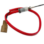 OEM-quality automotive oxygen sensor with red protective wiring and beige connector plug