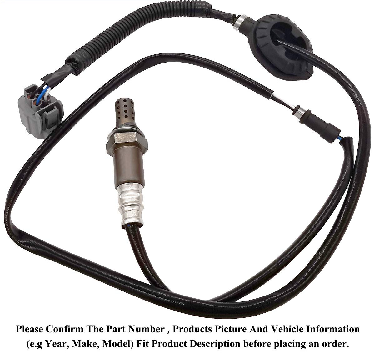 Automotive oxygen sensor with wiring harness, OEM replacement car part