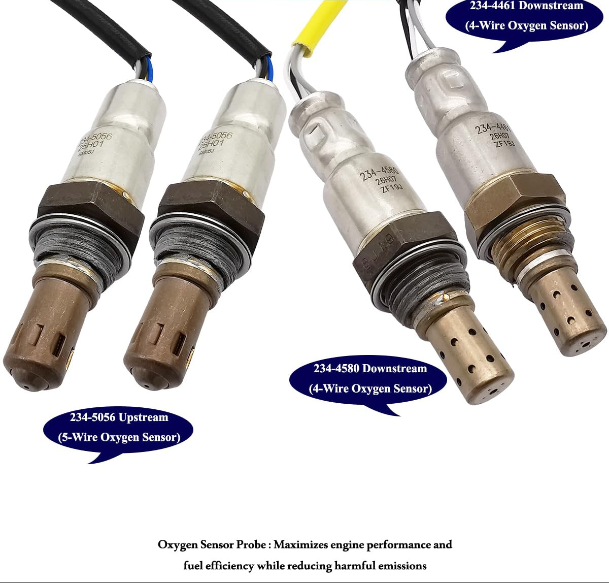 4Pcs O2 Sensor for Honda Pilot Ridgeline 3.5L (2012-2015) | 234-5056 234-4461 234-4580