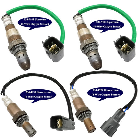 4Pcs 2 * 234-9143 234-4931 234-4927 Upstream Downstream Oxygen O2 Sensor for Toyota 4Runner V6-4.0L 2015 2016 2017 2018 2019