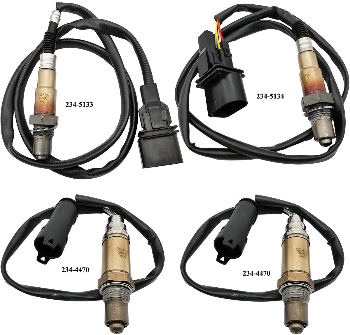 4Pcs O2 Sensor Set for BMW 545i 645Ci 4.4L V8 (2004-2005 Manual Trans) 234-5133 234-5134  234-4470