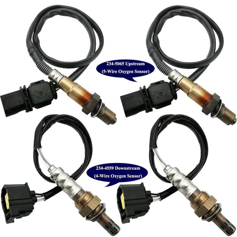 4Pcs Wideband A/F & O2 Sensor Set for Mercedes C300 E350 GLK350 3.5L V6 | 234-5065 234-4559