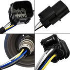 Close-up of automotive oxygen sensor connectors with wires for vehicle fitment