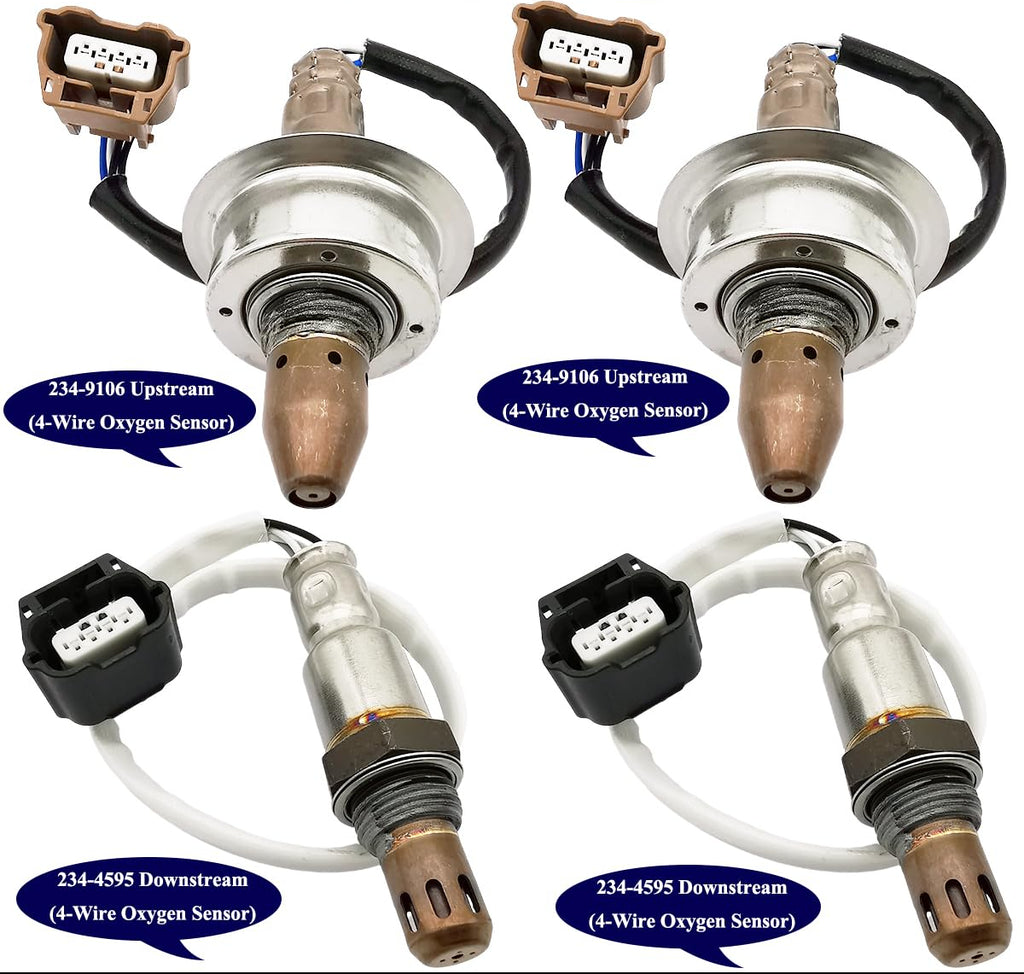 4Pcs Air Fuel Ratio & O2 Sensor Set for Nissan Murano 3.5L V6 (2012-2014 AWD Only) | 234-9106 234-4595
