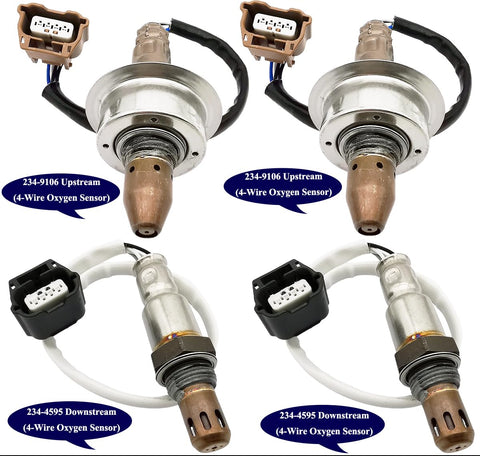 4Pcs Air Fuel Ratio & O2 Sensor Set for Nissan Murano 3.5L V6 (2012-2014 AWD Only) | 234-9106 234-4595