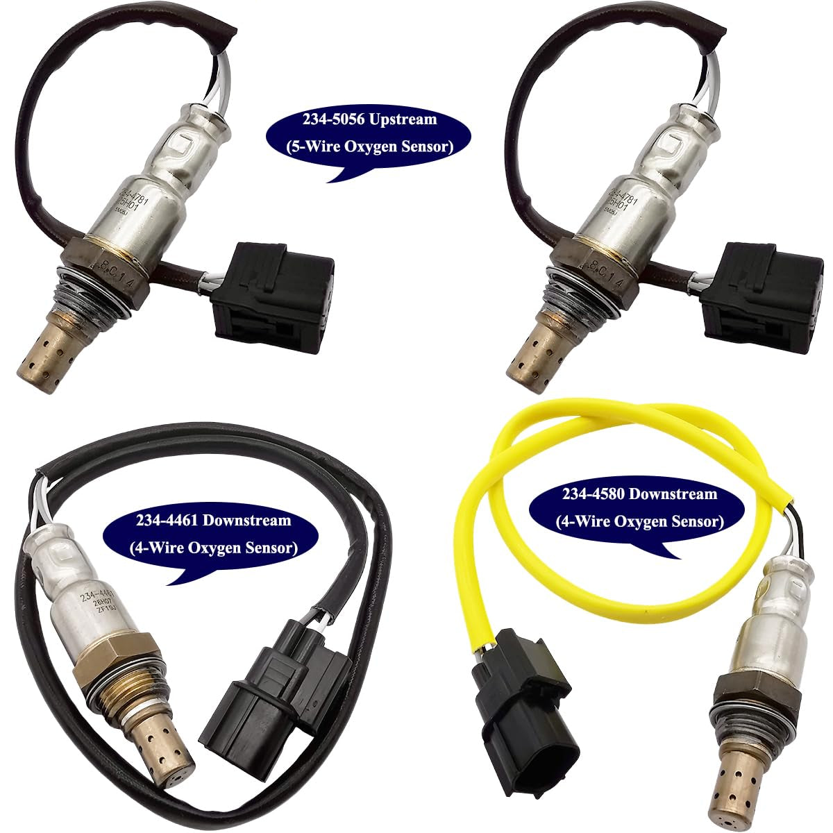 4Pcs O2 Sensor for Honda Pilot Ridgeline 3.5L (2012-2015) | 234-5056 234-4461 234-4580