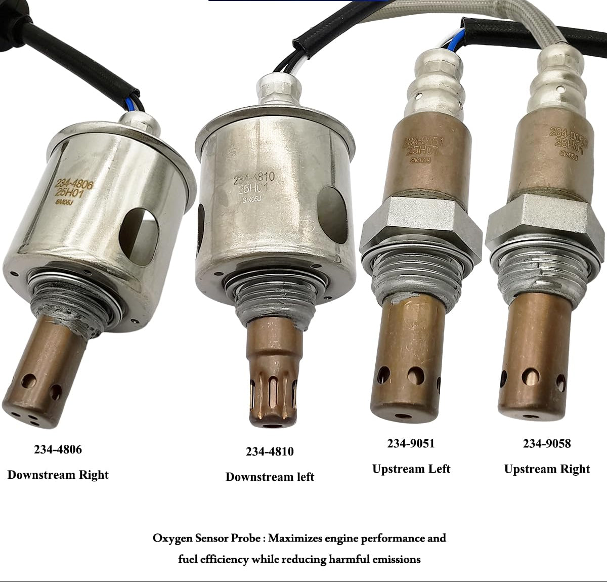 Suitable for 4Pcs Oxygen Sensor for Lexus GS300 3.0L V6 AWD (2006) | 234-9058 234-9051 234-4810 234-4806