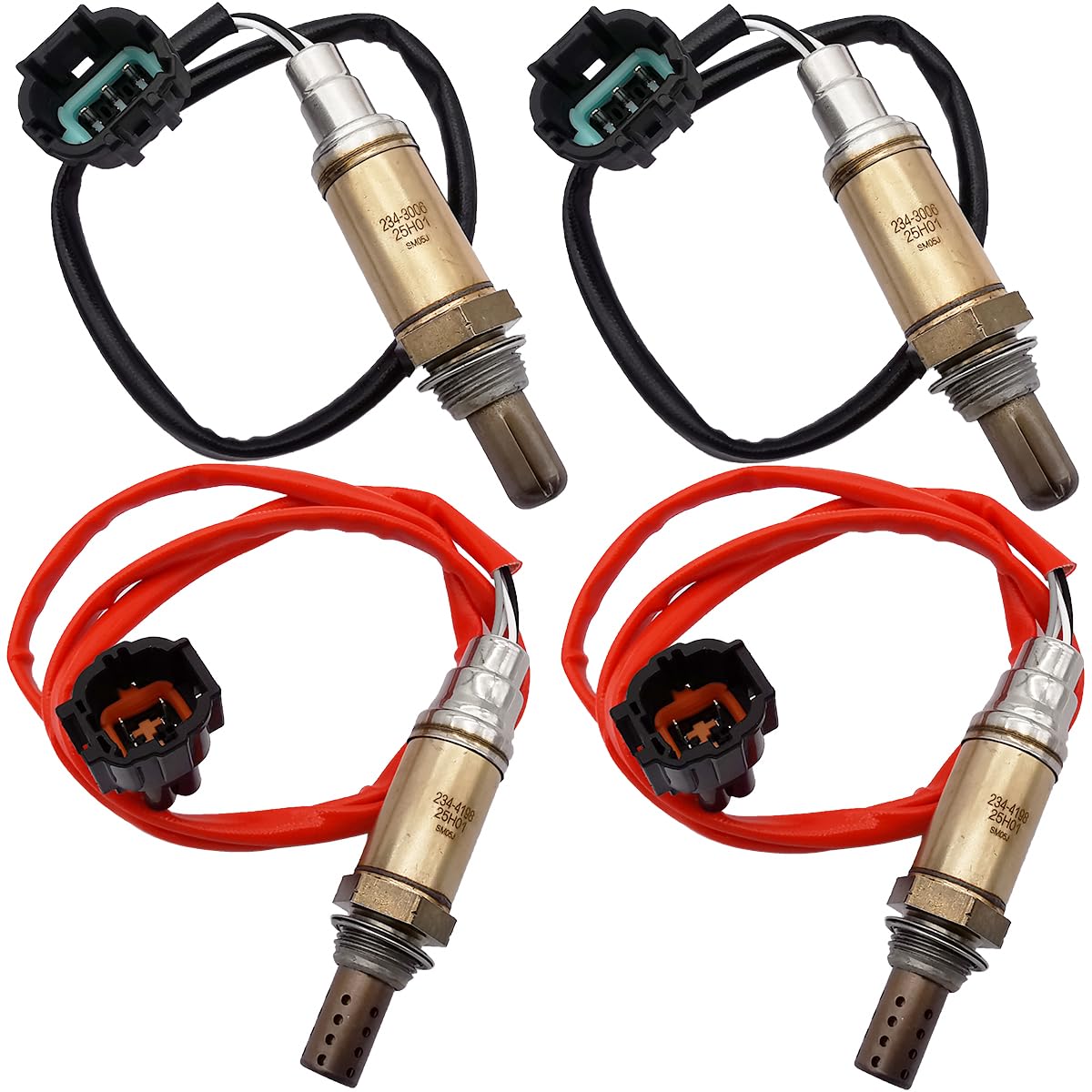4Pcs O2 Sensor Set for Nissan Frontier Xterra 3.3L V6 (2004) - 234-4198 234-3006