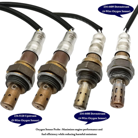 4Pcs 2 * 234-5120 234-4409 234-4408 Upstream Downstream Oxygen O2 Sensor for Audi A4 A6 3.2L V6 2005 2006 2007 2008 2009