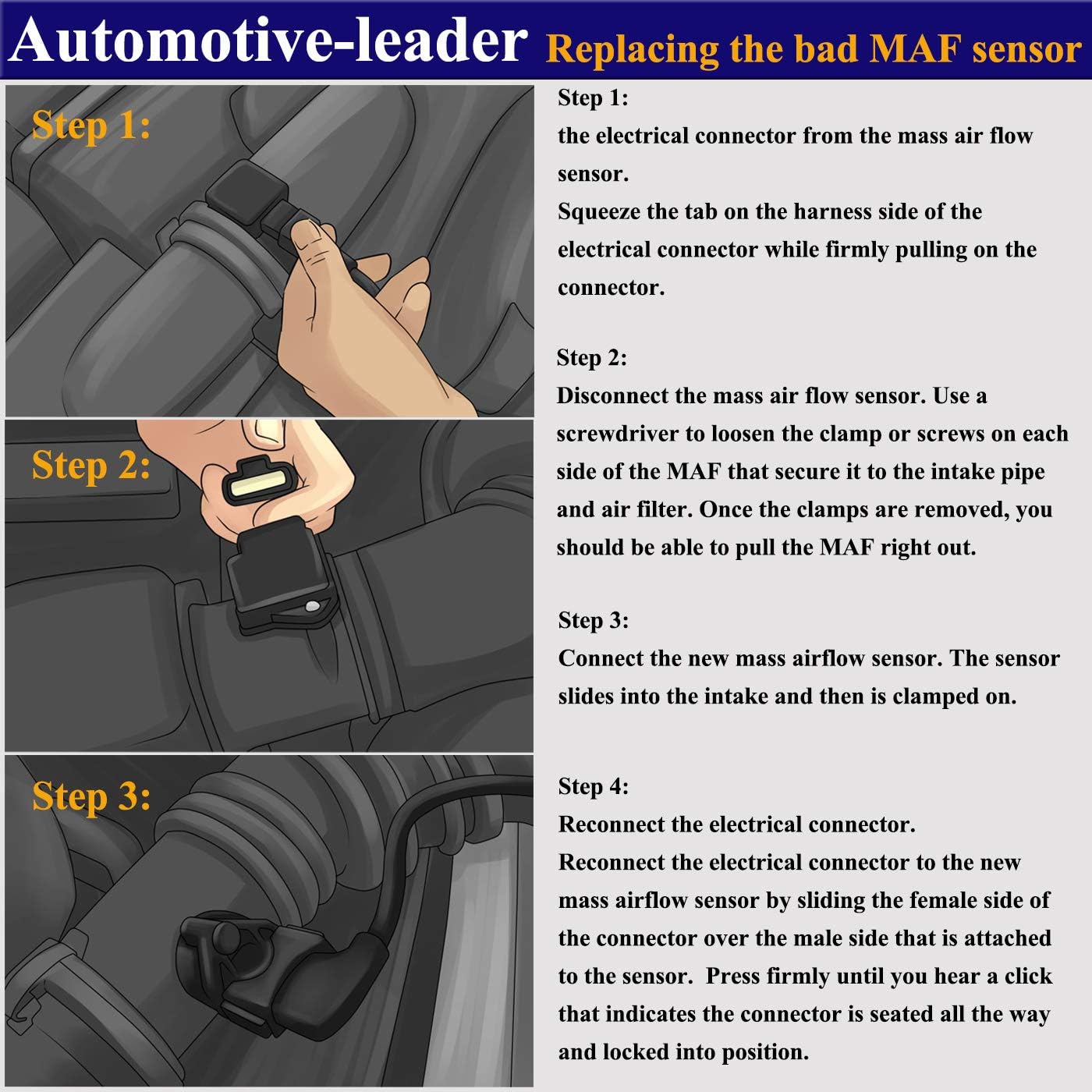 Mass Air Flow Sensor MAF for Nissan Altima Maxima Pathfinder Infiniti QX60 3.5L V6 | 22680-3VA0A AFH60M-47