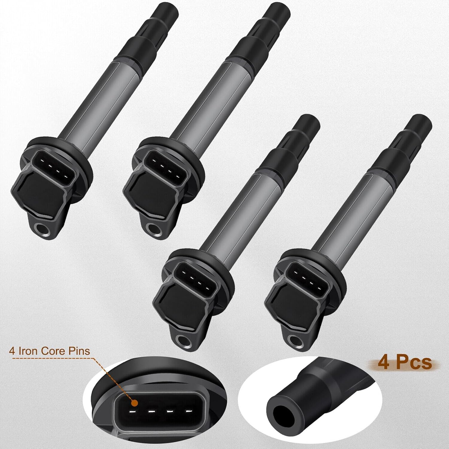 4Pcs Ignition Coils Pack for Toyota Prius Corolla Matrix Lexus CT200H Pontiac Vibe 1.8L | 90919-02258 90919-02252