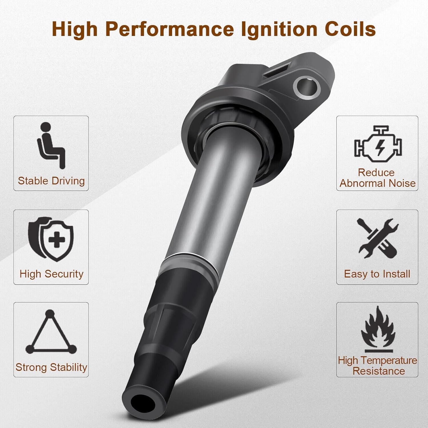 4Pcs Ignition Coils Pack for Toyota Prius Corolla Matrix Lexus CT200H Pontiac Vibe 1.8L | 90919-02258 90919-02252