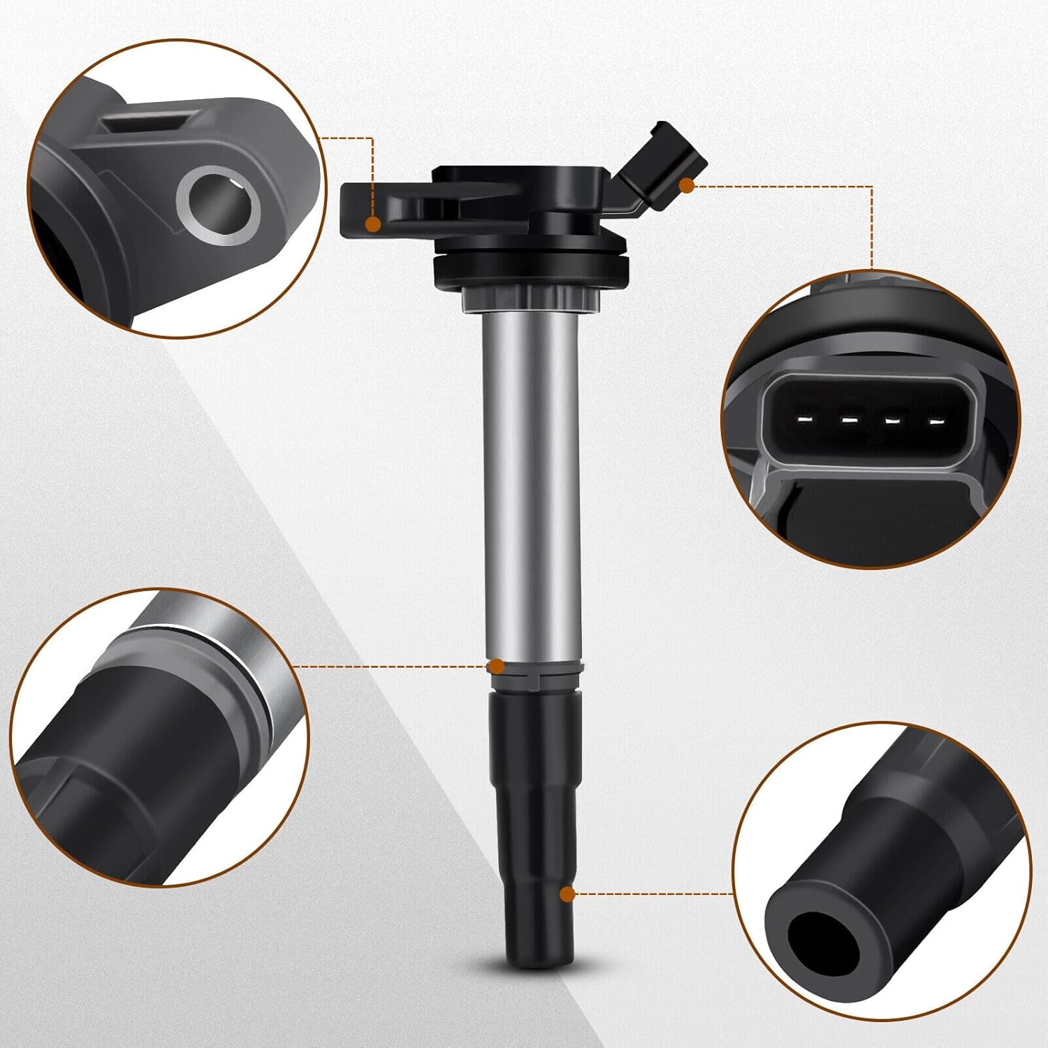 4Pcs Ignition Coils Pack for Toyota Prius Corolla Matrix Lexus CT200H Pontiac Vibe 1.8L | 90919-02258 90919-02252