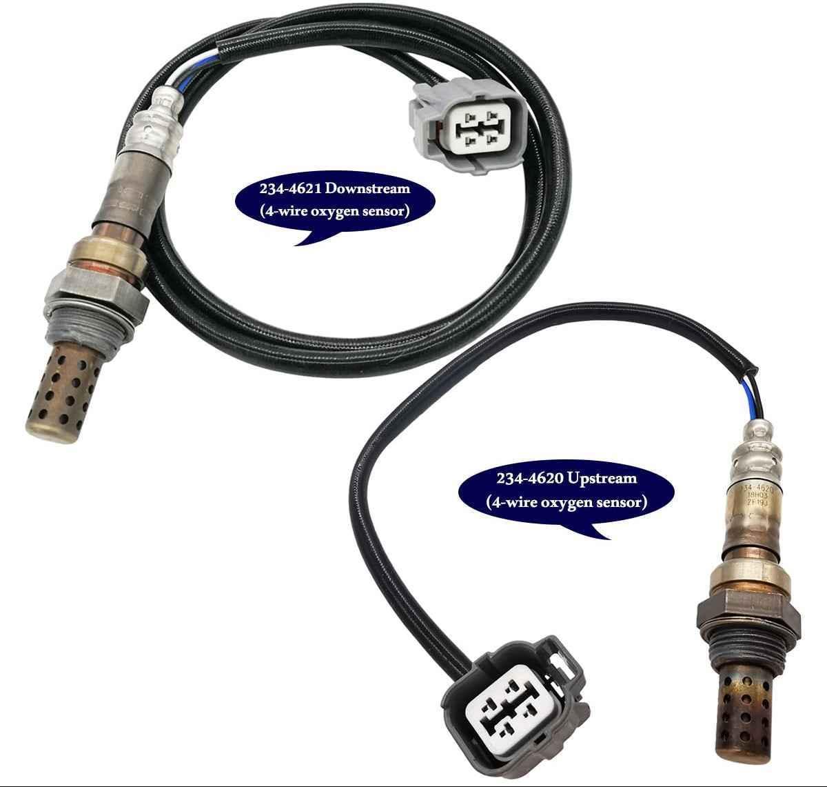 2Pcs Oxygen Sensor 234-4620 234-4621 Upstream and Downstream O2 Sensor for Honda Accord DX LX EX 2.3L-l4 F23A1 & F23A5 Engine 1998-2002