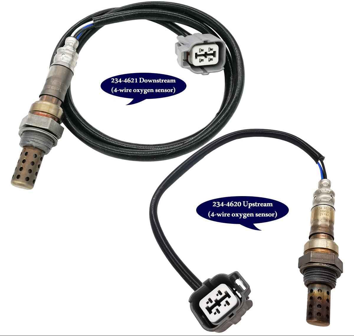 2Pcs Oxygen Sensor 234-4620 234-4621 Upstream and Downstream O2 Sensor for Honda Accord DX LX EX 2.3L-l4 F23A1 & F23A5 Engine 1998-2002