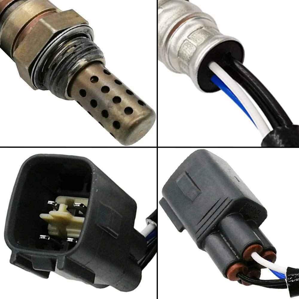 Close-up of automotive oxygen sensor with wiring harness and electrical connectors